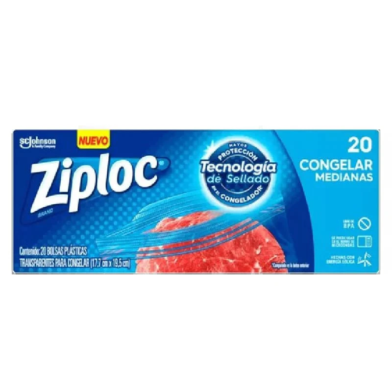 BOLSA ZIPLOC CONGELAR MEDIANA 20