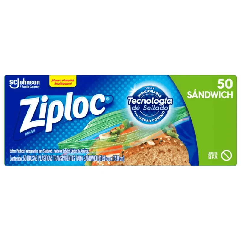 BOLSA ZIPLOC 50UNI VERDE SANDWICH X 50 UNDS