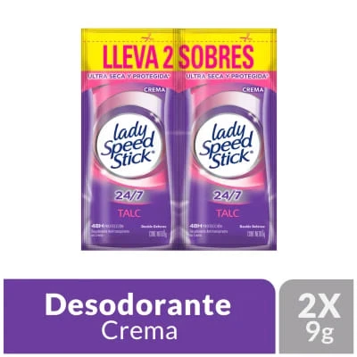 DESODORANTE LADY SPEED GEL 24/7 TALC 2 X 9 GR