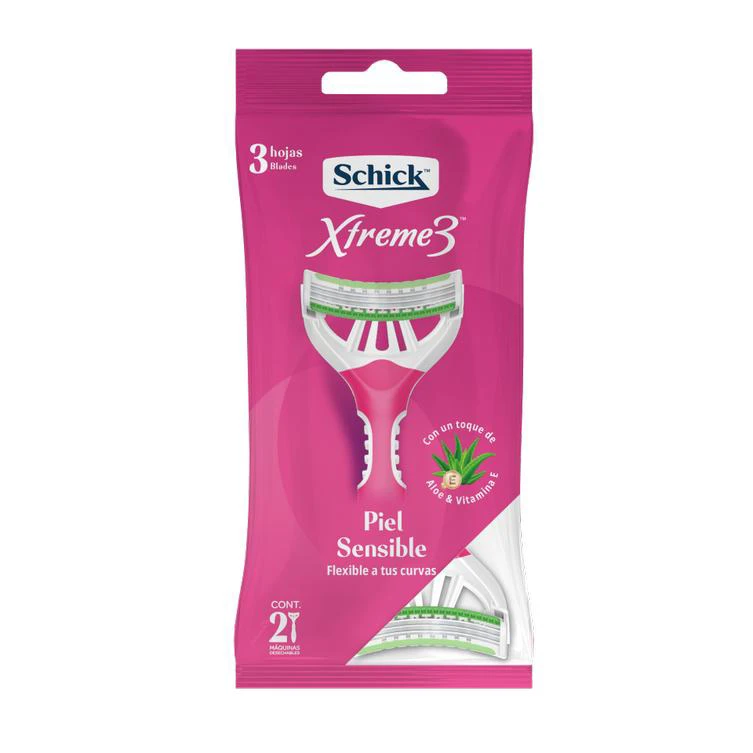 PRESTOBARBA SHICK XTREMA 3 PIEL SENCIBLE X 2 UNDS