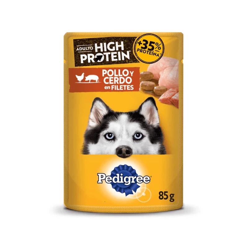 PEDIGREE POUCH ADULTO POLLO Y CERDO X 85 GR