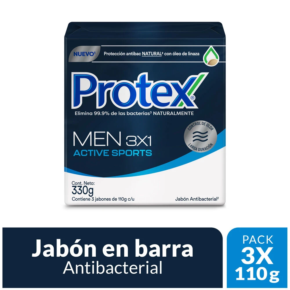 JABON BAÑO PROTEX MEN X 110 GR X 3 UNDS