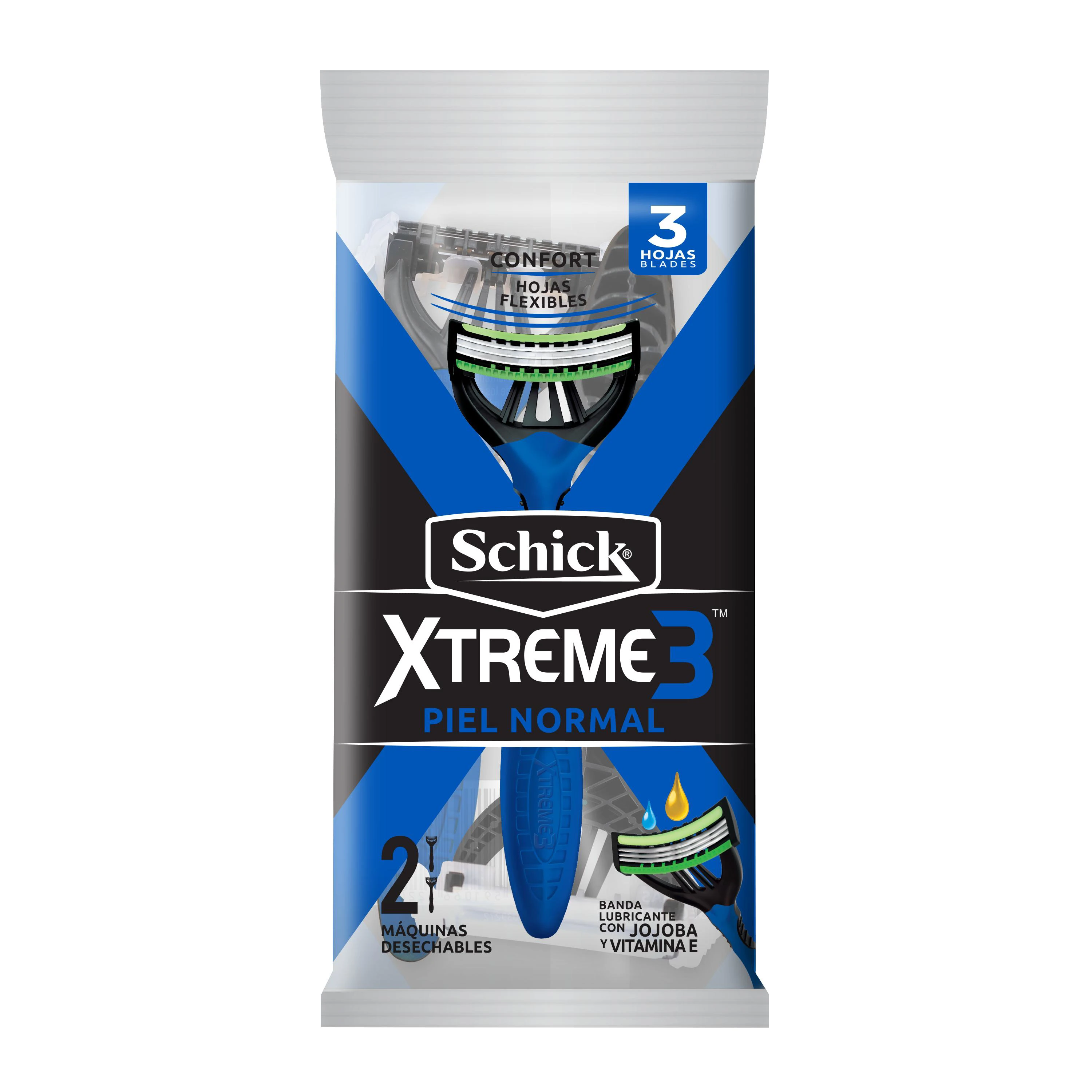 PRESTOBARBA SHICK X-TREME 3AZUL X 2 UNDS