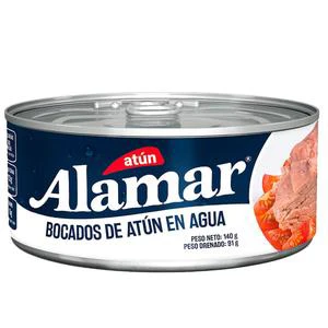 ATUN ALAMAR BOCADOS EN AGUA X 140 GR