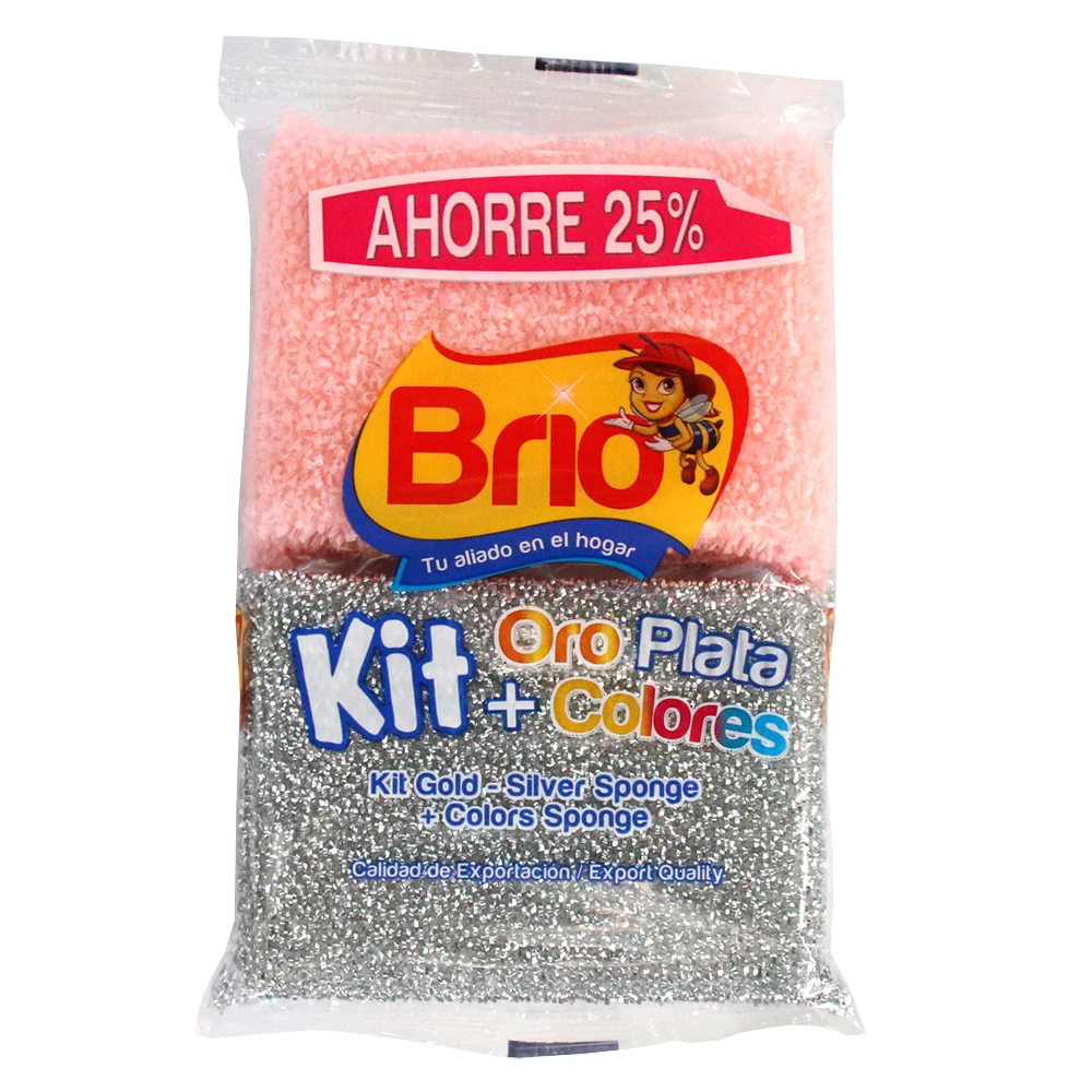 ESPONJAS BRIO KIT ORO + PLATA