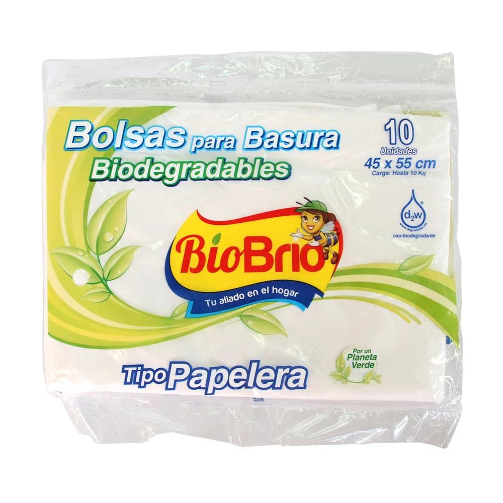 BOLSA BASURA BIOBRIO BLA 10 45 55CM