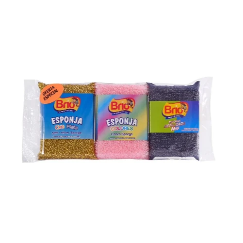 ESPONJAS BRIO KIT METALIZADA 24