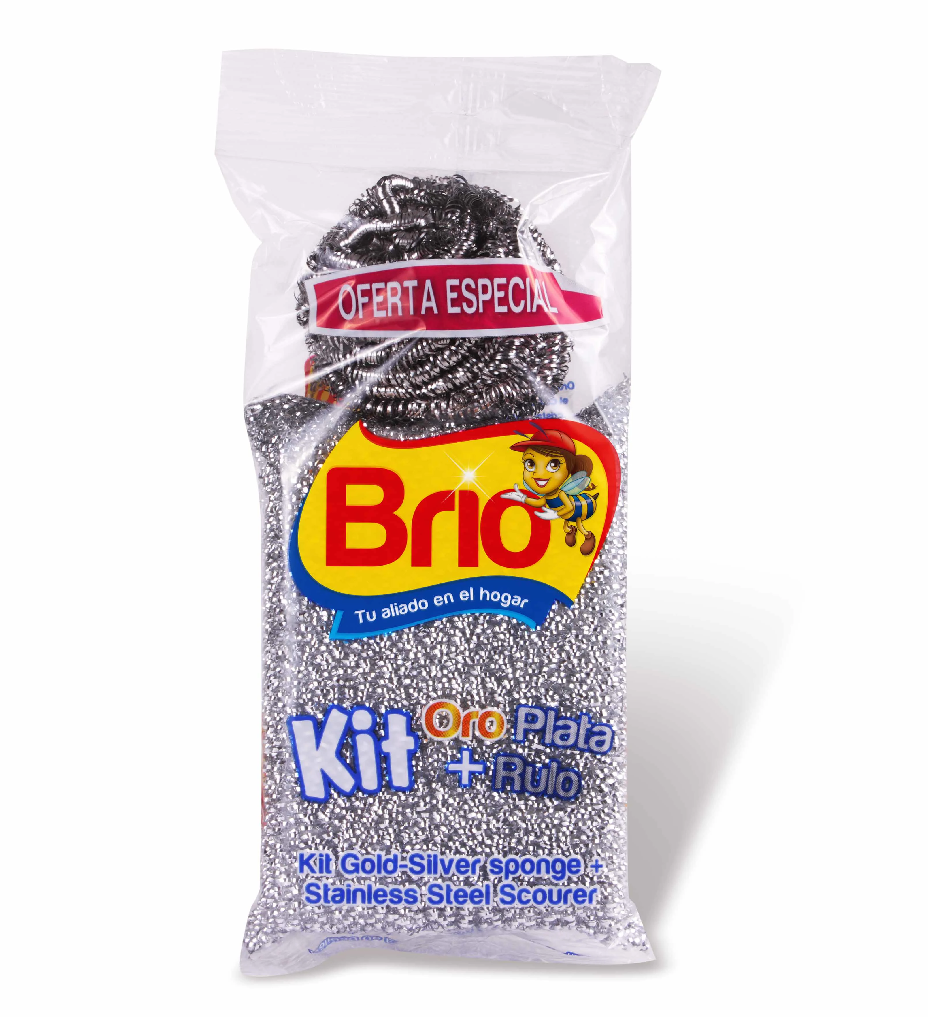 ESPONJA BRIO ORO/PLATA+RULO X 1 UNDS