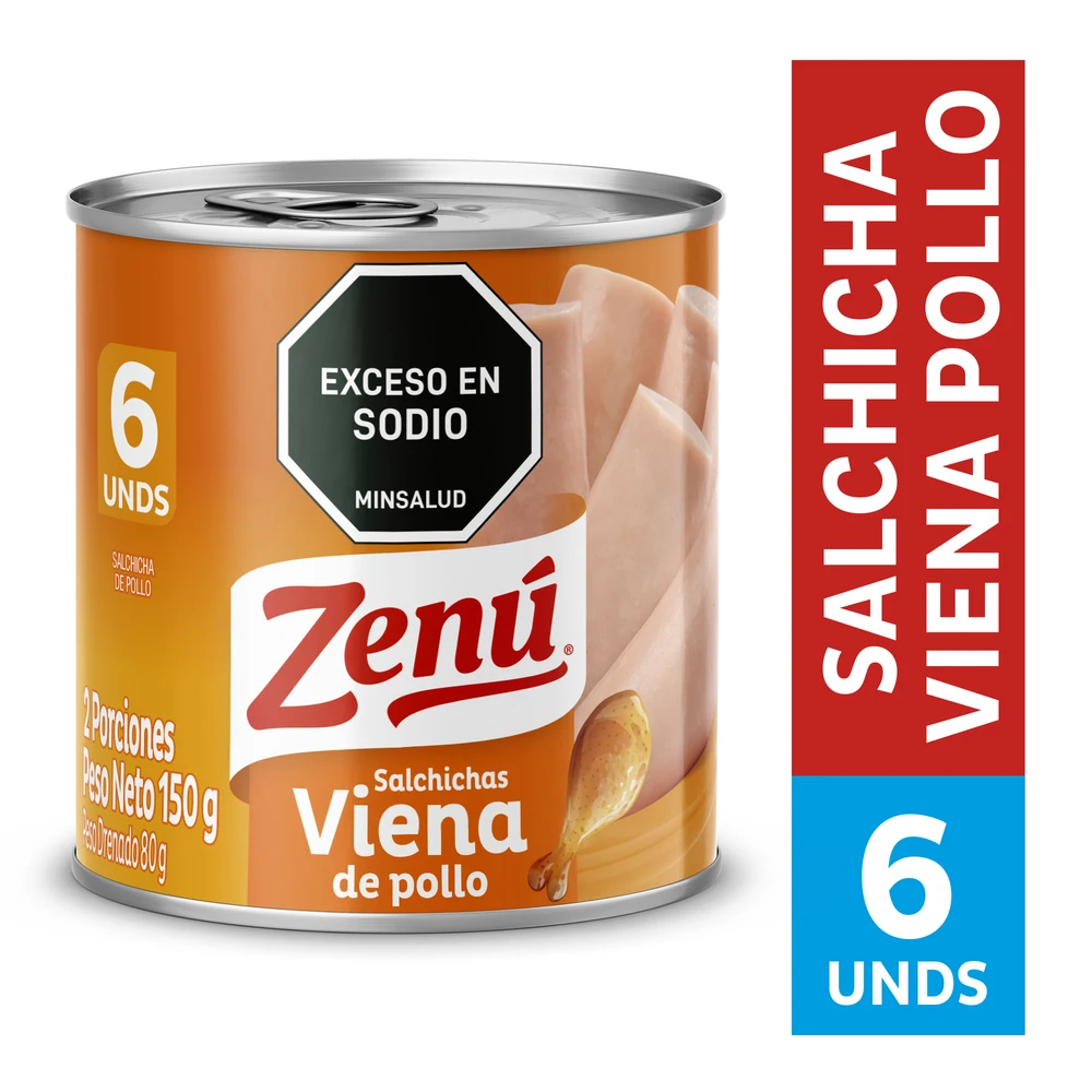 SALCHICHA ZENU LATA VIENA POLLO X 150 GR