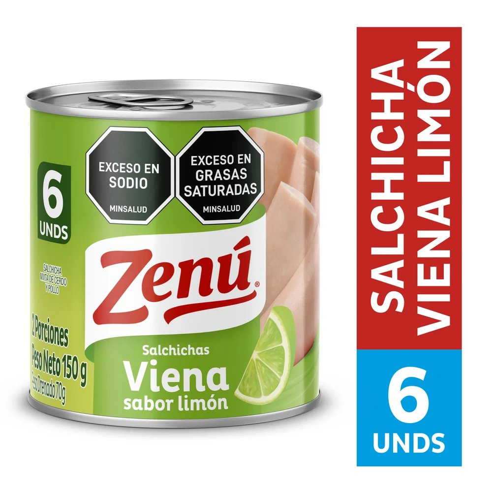 SALCHICHA ZENU LATA VIENA LIMON X 150 GR