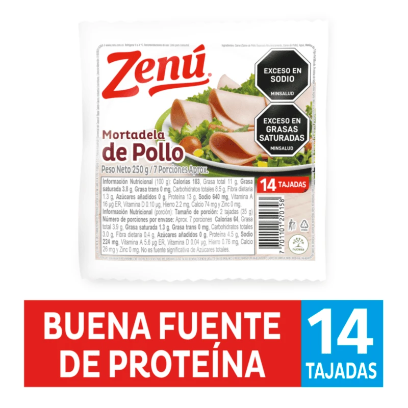 MORTADELA ZENU POLLO X 250 GR
