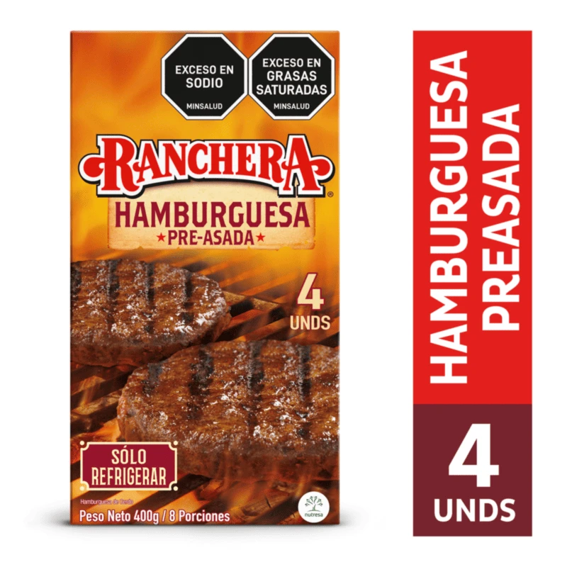 CARNE HAMBURGUESA ZENU RANCHERA X 400 GR