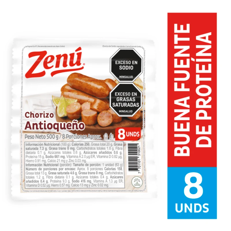 CHORIZO ZENU ANTIOQ X 500 GR