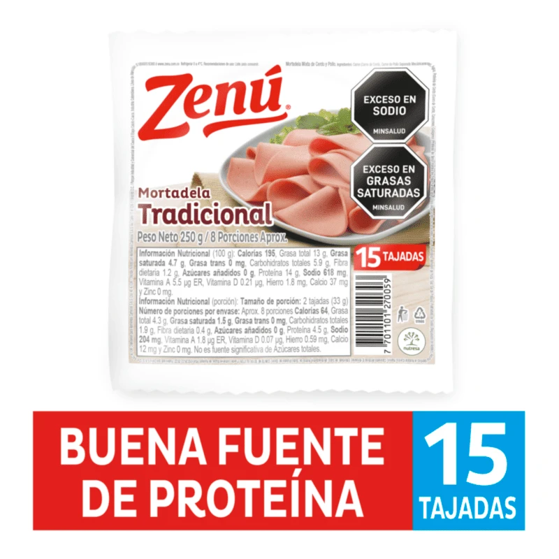 MORTADELA ZENU TRAD X 250 GR