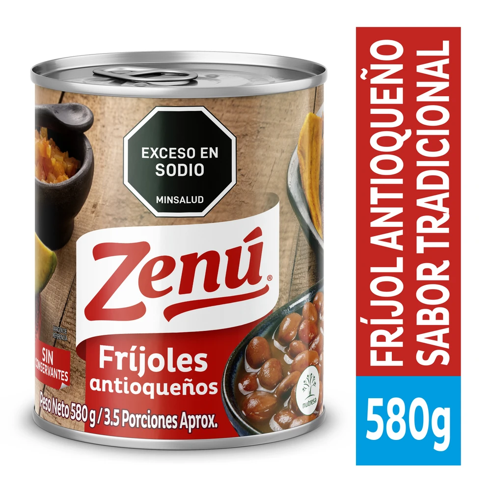 FRIJOL ZENU LATA ANTIOQUEÑO X 580 GR