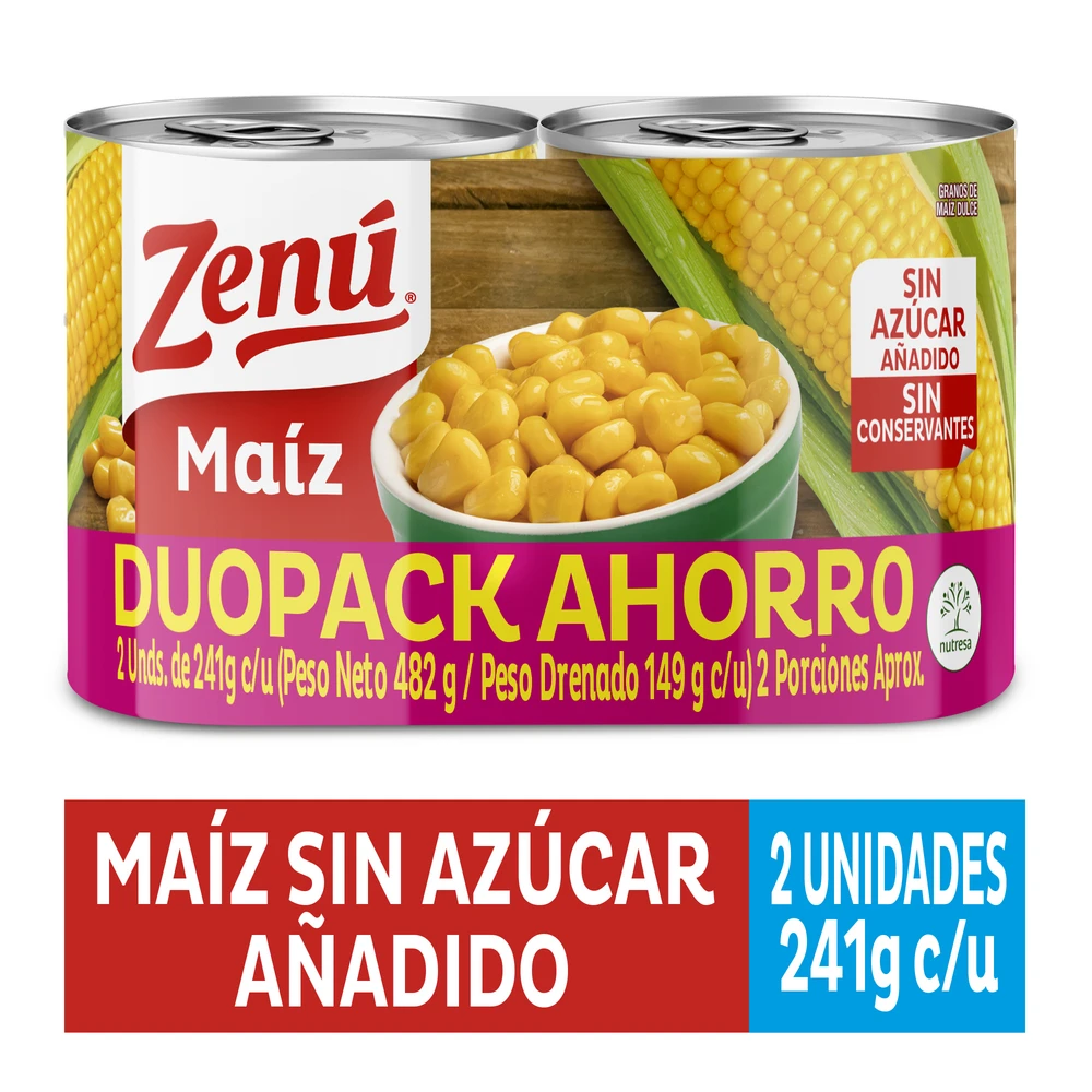 MAIZ TIERNO ZENU X 241 GR X 2 UNDS
