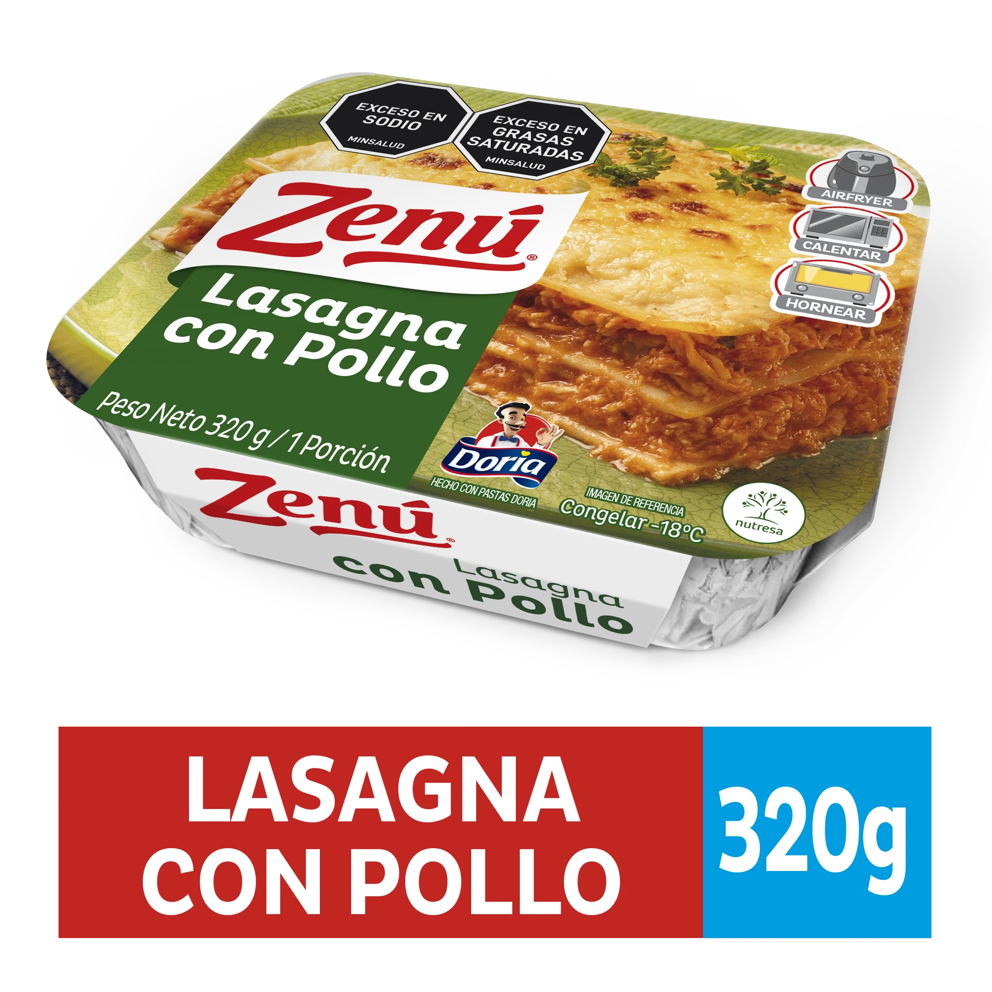 LASAGÑA ZENU POLLO X 320 GR