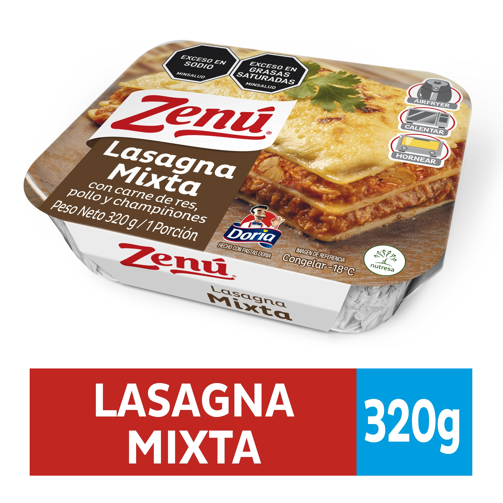 LASAGÑA ZENU MIXTA X 320 GR