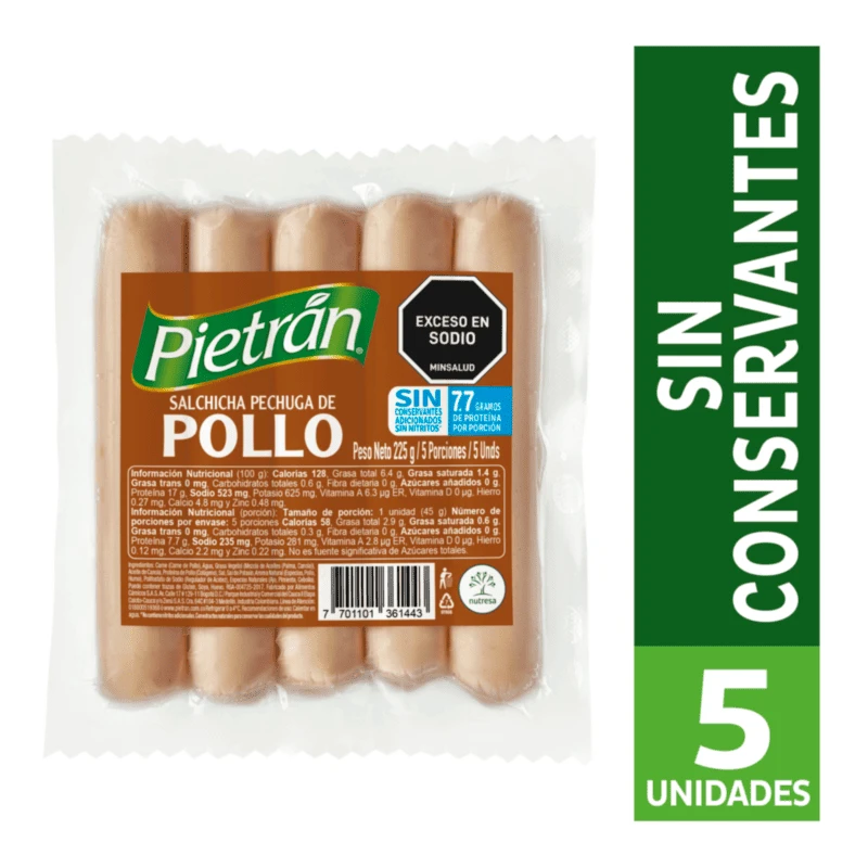 SALCHICHA PIETRAN POLLO X 225 GR