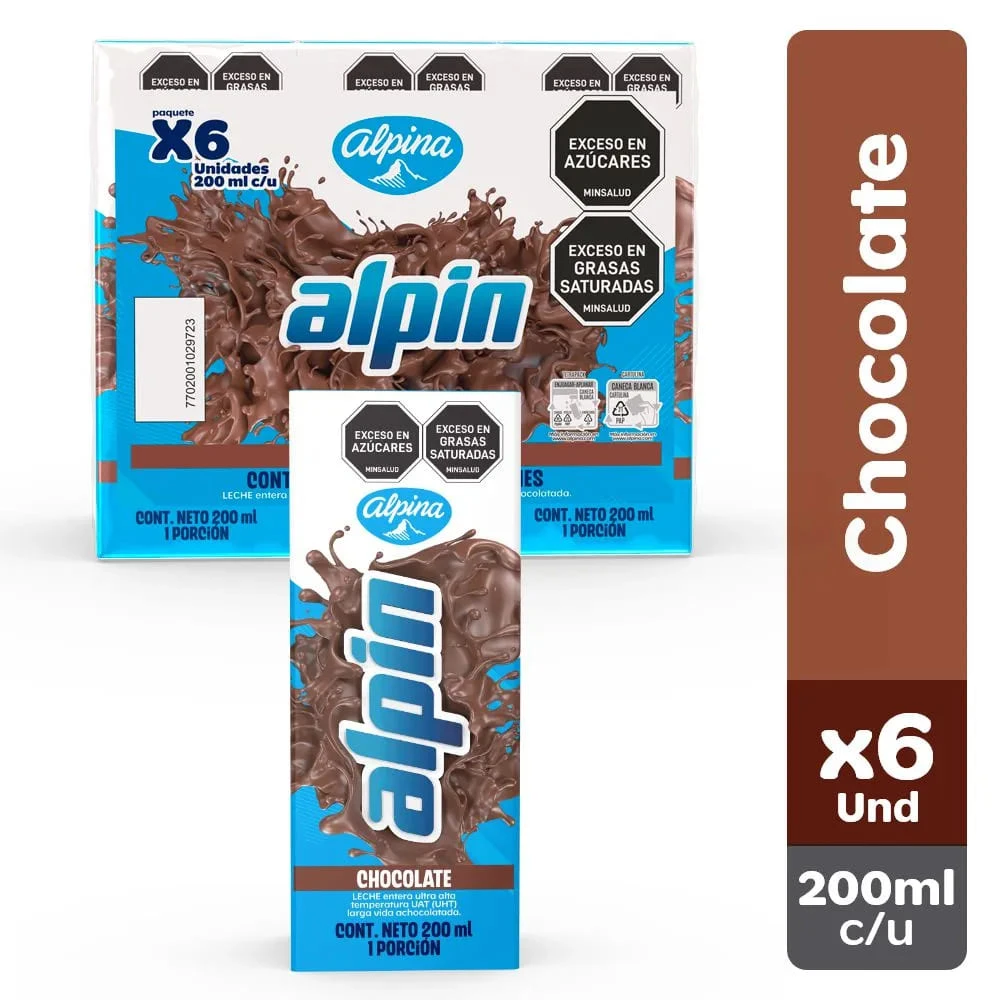 ALPIN ALPINA CHOCOLATE TETRA X 200 ML X 6 UNDS (SIXPACK)