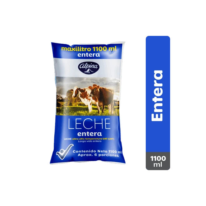LECHE ALPINA ENTERA MAXI LITRO X 1100 ML