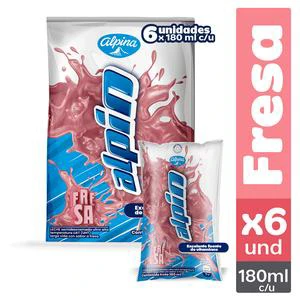 ALPIN ALPINA FRESA BOLSA X 200 GR X 6 UNDS (SIXPACK)