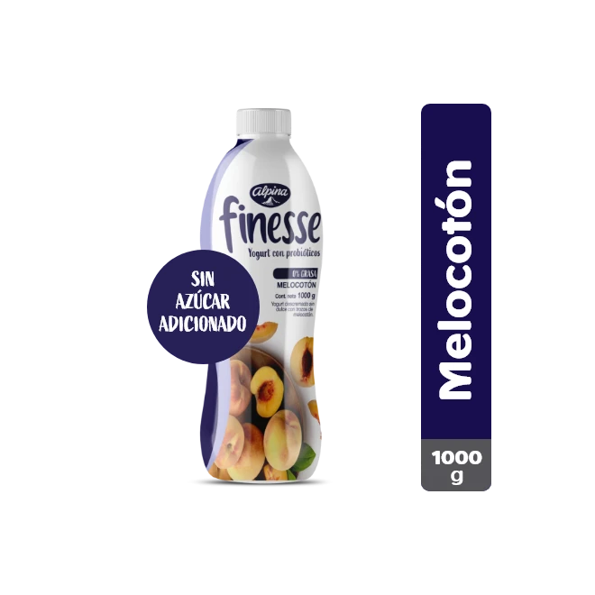YOGUR ALPINA FINESSE MELOCOTON BOTELLA X 1000 ML