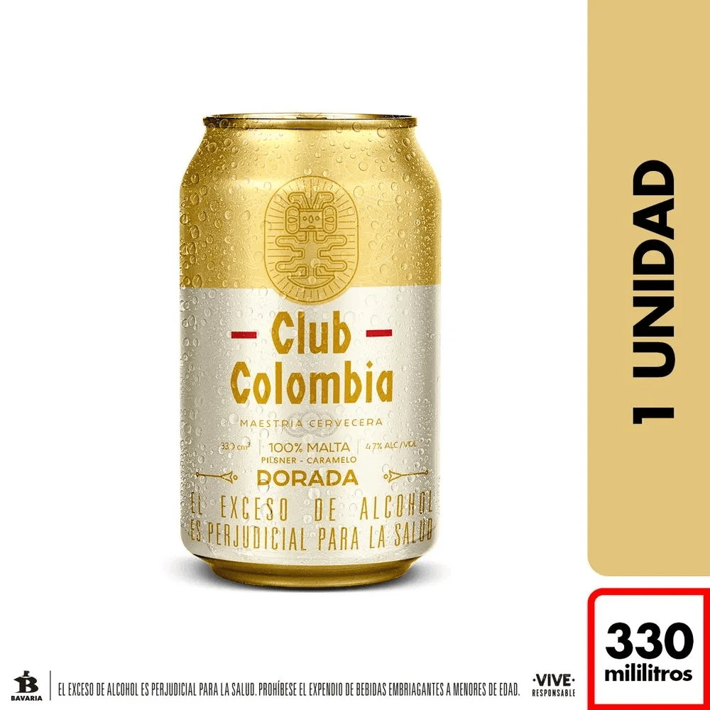 CERVEZA CLUB COLOMBIA DORADA LATA 330
