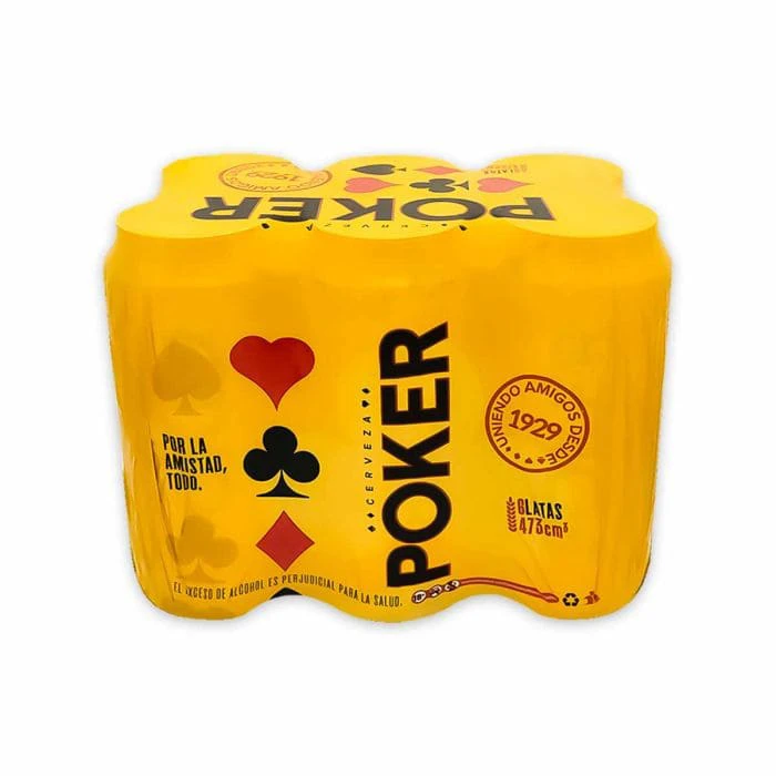 CERVEZA POKER LATA 473 CM X 6 UNDS (SIXPACK)