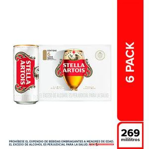 CERVEZA STELLA ARTOIS LATA X 269 ML X 6 UNDS (SIXPACK)
