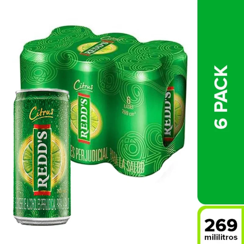 CERVEZA REDDS LATA X 259 ML X 6 UNDS (SIXPACK)