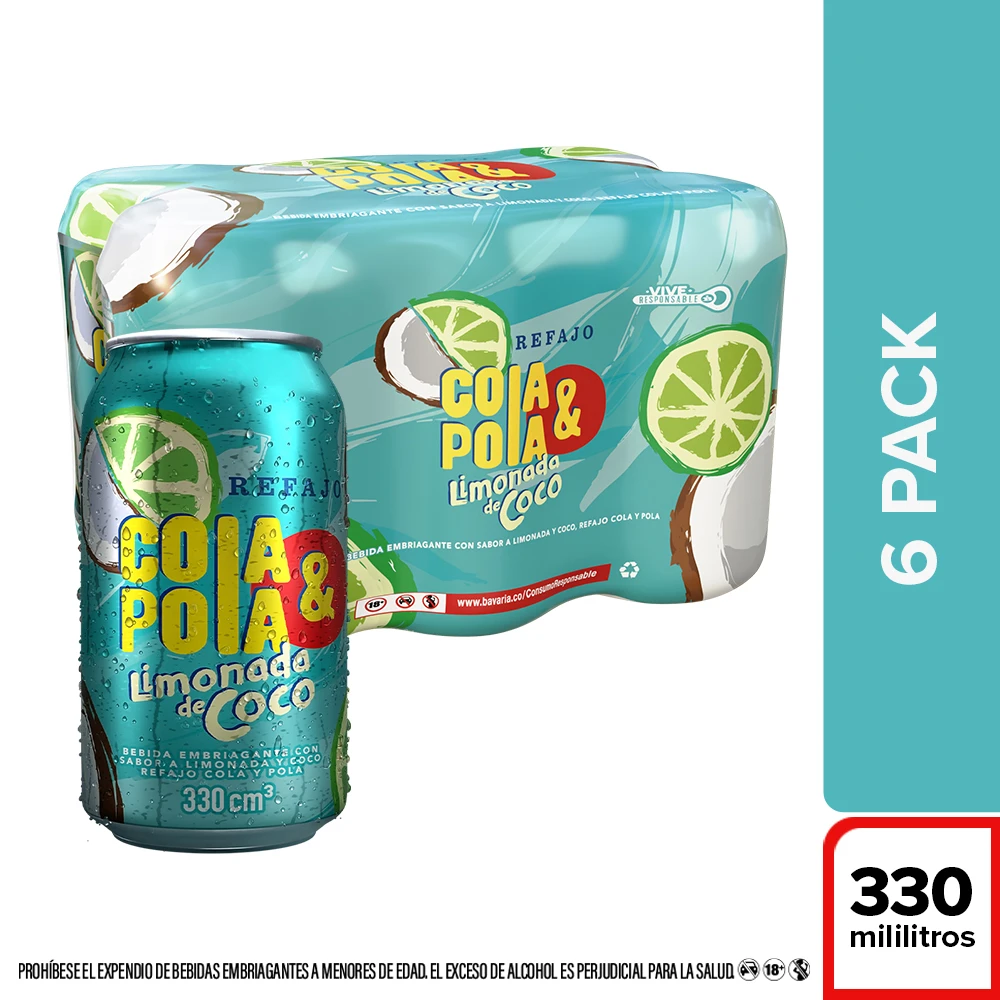 COLA Y POLA COCO LATA 330CM X 6 UNDS (SIXPACK)