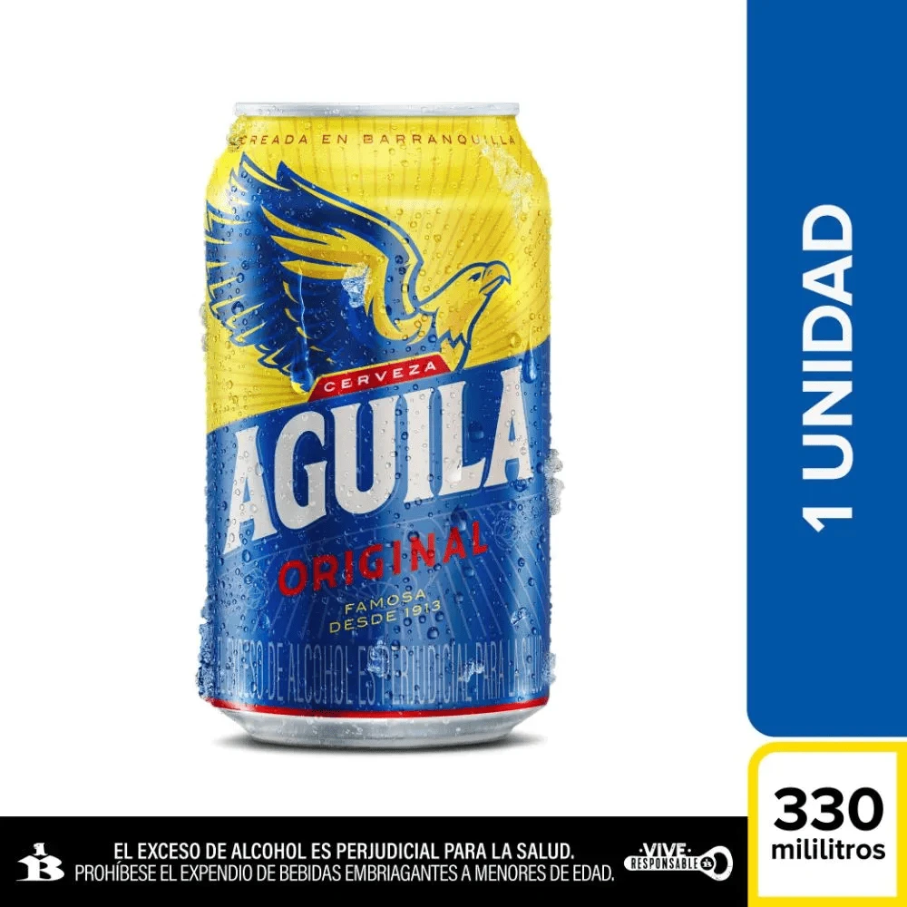 CERVEZA AGUILA ORIGINAL LATA X 330 GR