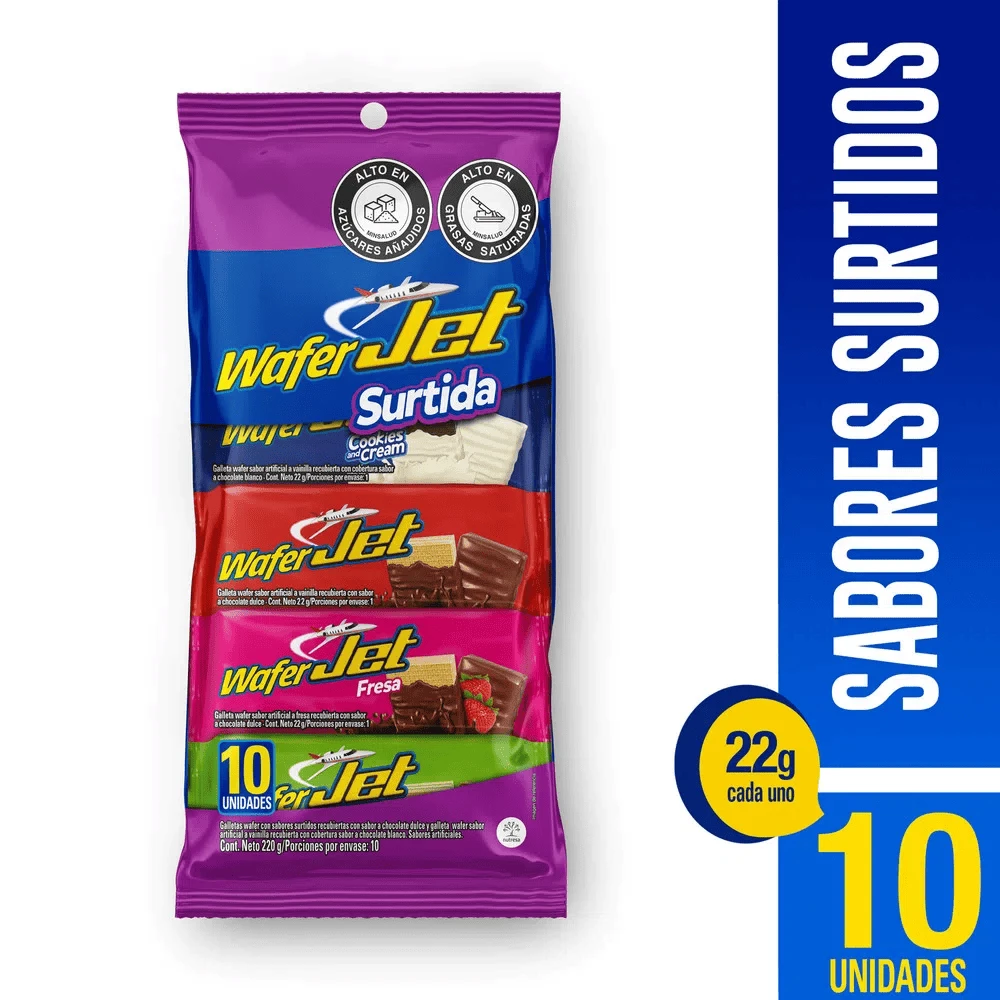CHOCOLATINA WAFER JET SURT X 10 UNDS