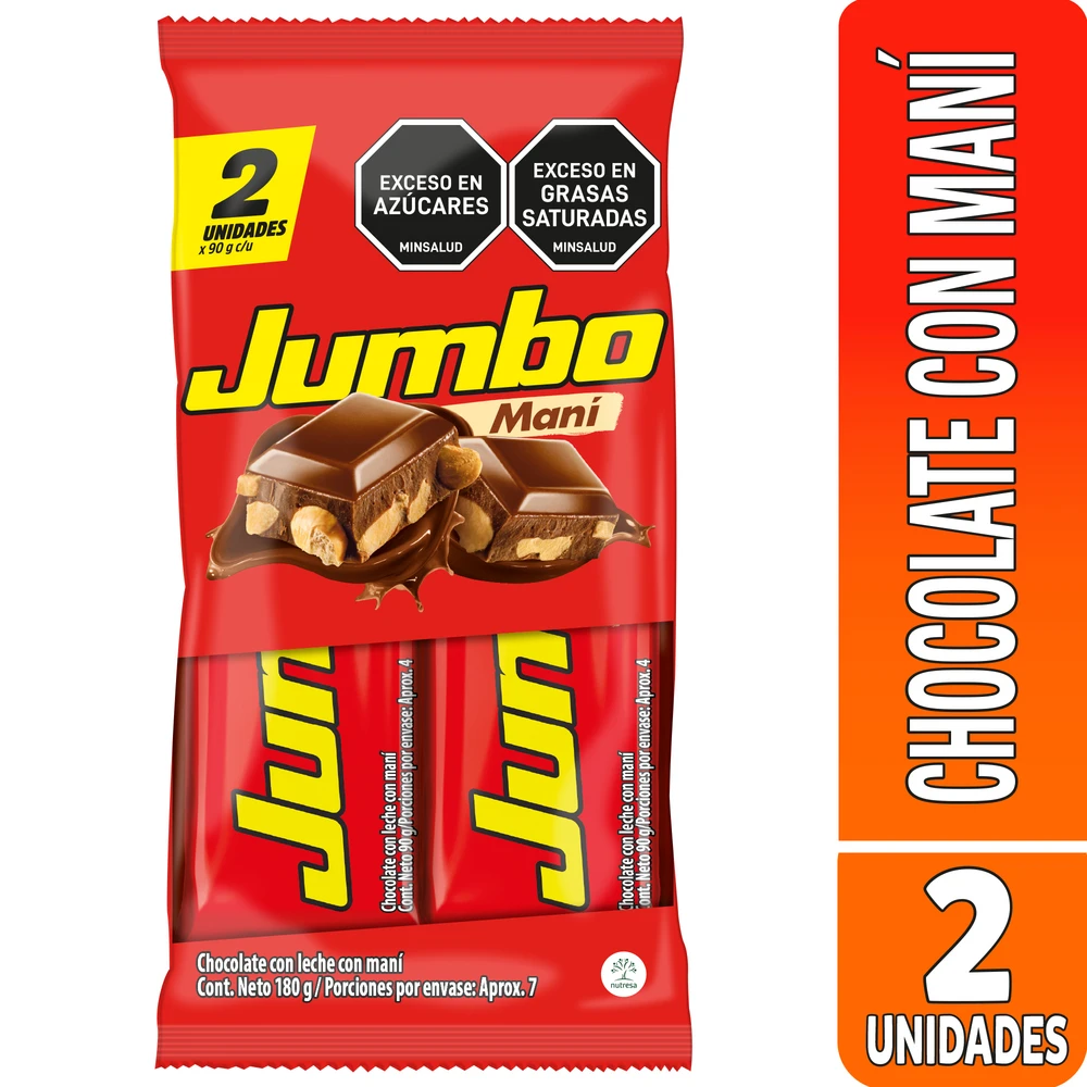 CHOCOLATINA JUMBO MANI 2 UN X 2 UNDS