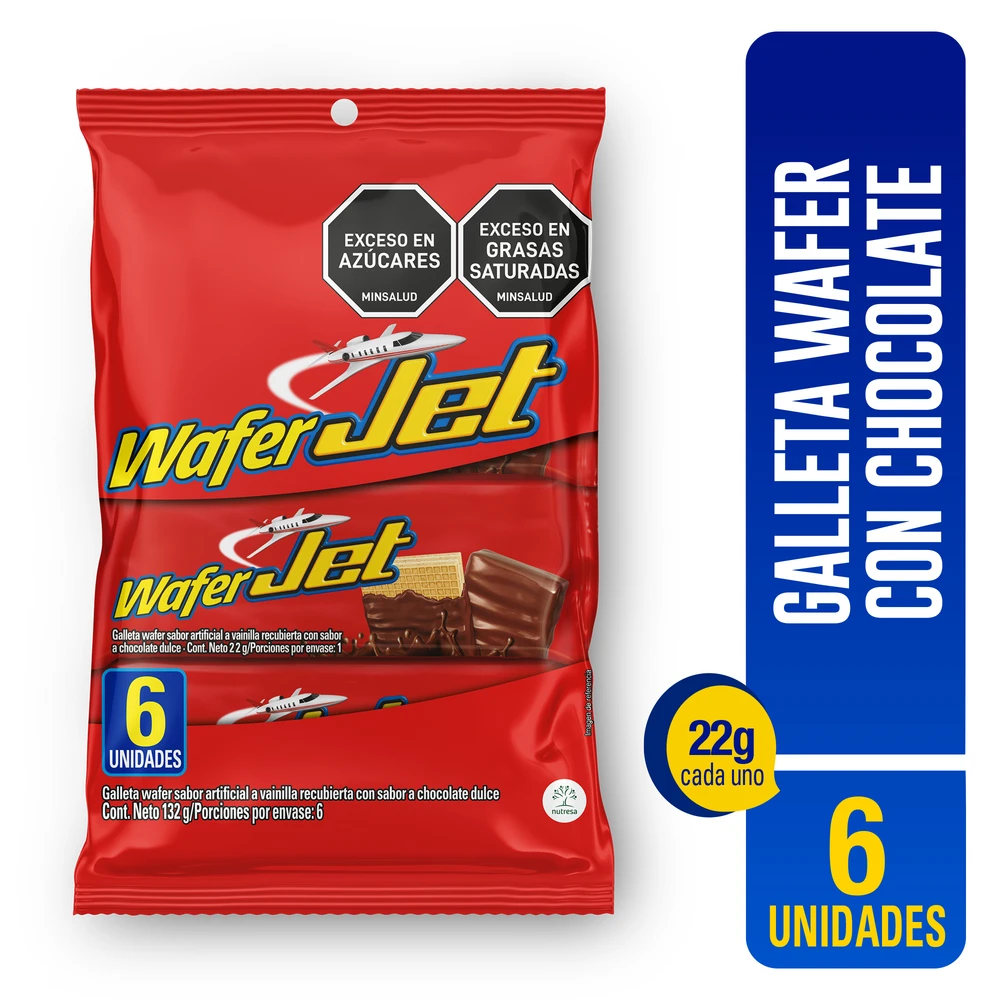 CHOCOLATINA JET WAFER VAINILLA X 6 UNDS