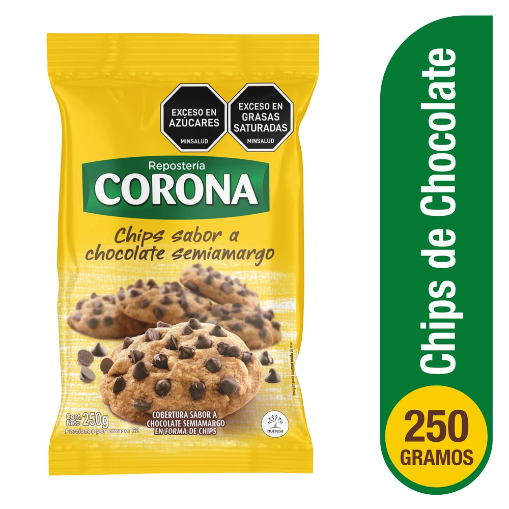 CHOCOLATE CORONA CHIPS X 250 GR