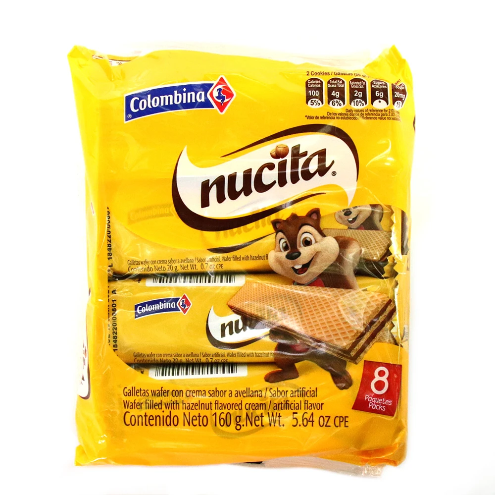 GALLETA WAFER COLOMBINA NUCITA 160 GR X 160 GR