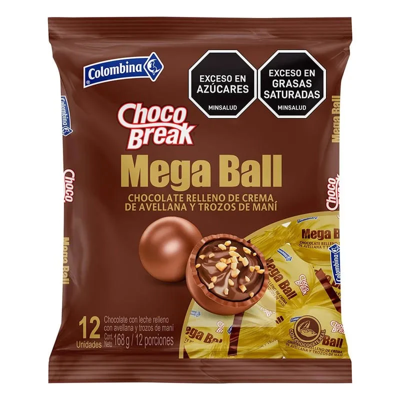 CONFITE MEGA BALL COLOMBINA 12 UN X 12 UNDS
