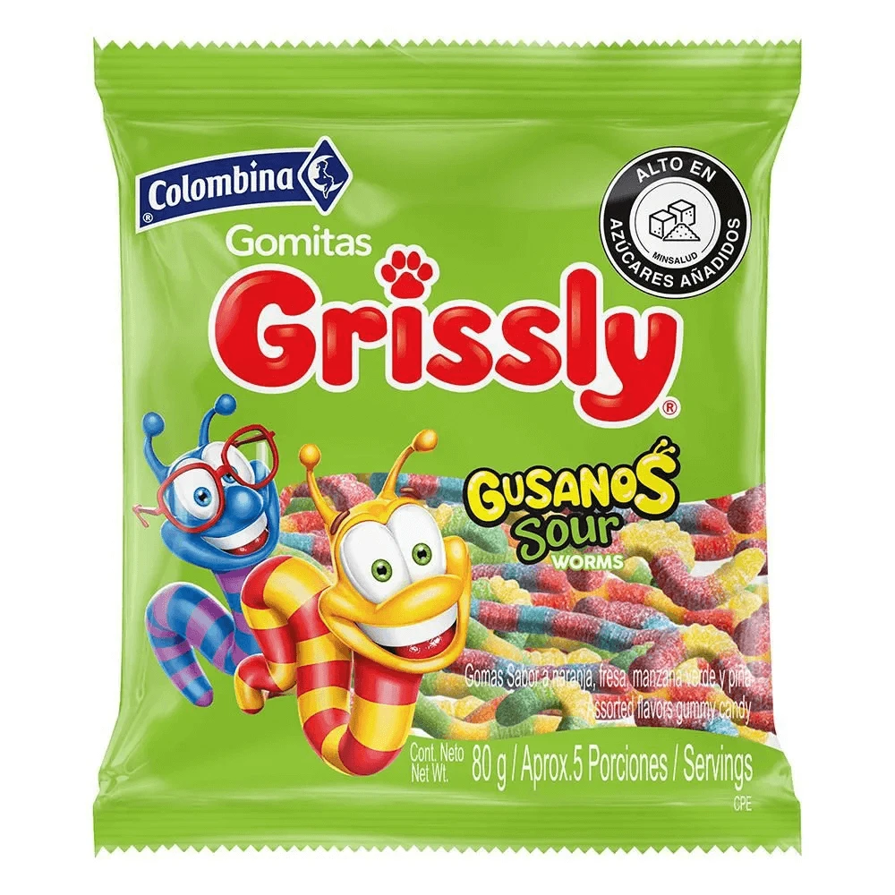 GOMITA GRISSLY GUSANOS X 90 GR