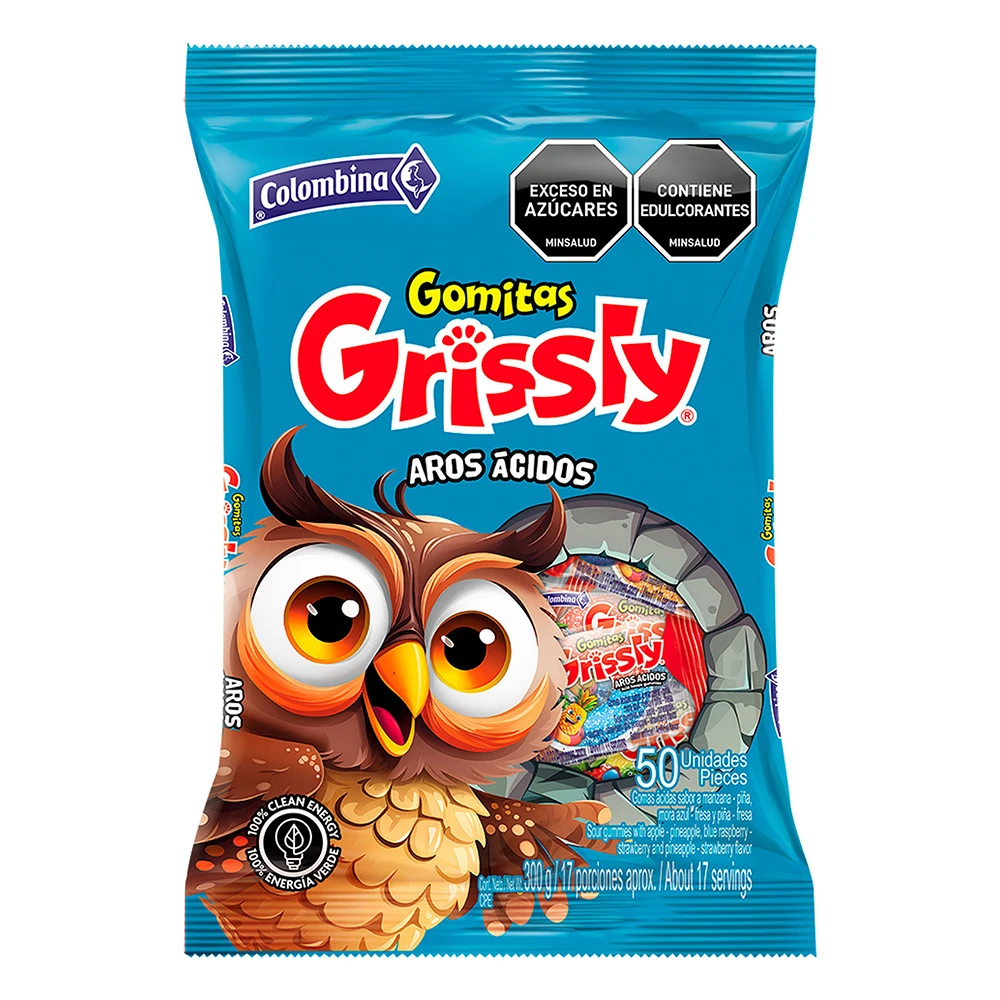GOMITAS GRISSLY AROS ACIDOS X 50 UNDS