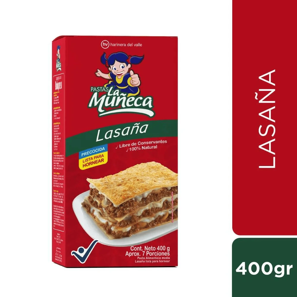 PASTAS LA MUÑECA PARA LASAÑA 400