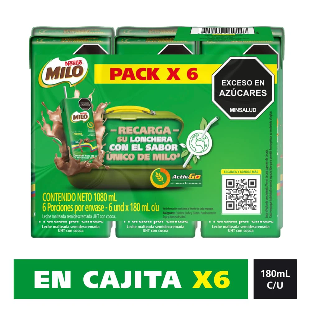 MILO TETRA 6 UN 180 ML C/U X 6 UNDS (SIXPACK)