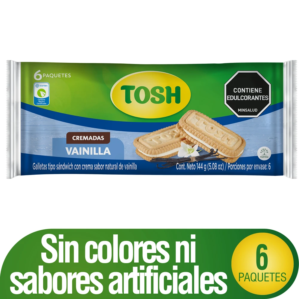 GALLETA TOSH VAINILLA 6 PAQ X 144 GR