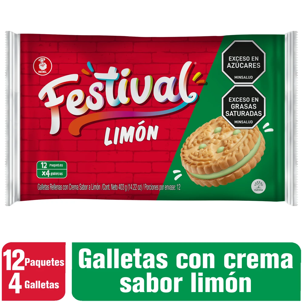 GALLETA FESTIVAL LIMON X 403 GR X 12 UNDS
