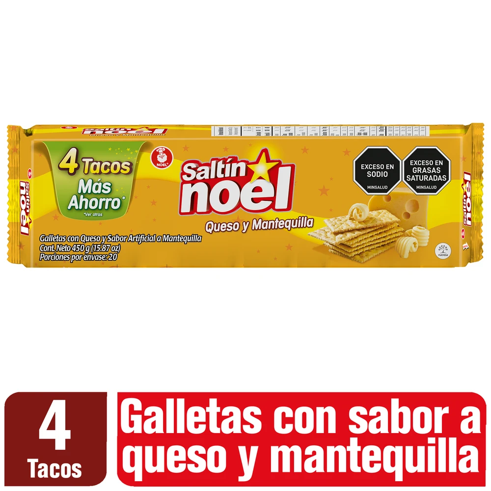 GALLETA SALTIN QUESO MANTEQUILLA X 4 TACOS X 450 GR