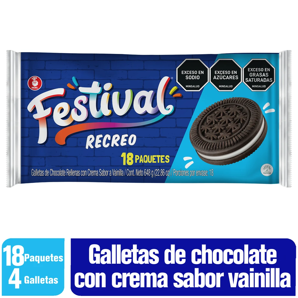 GALLETA FESTIVAL RECREO X 648 GR X 12 UNDS