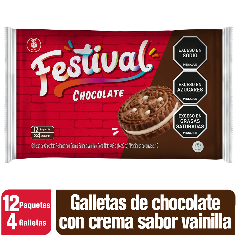 GALLETA FESTIVAL CHOCO 403 X 12 UNDS