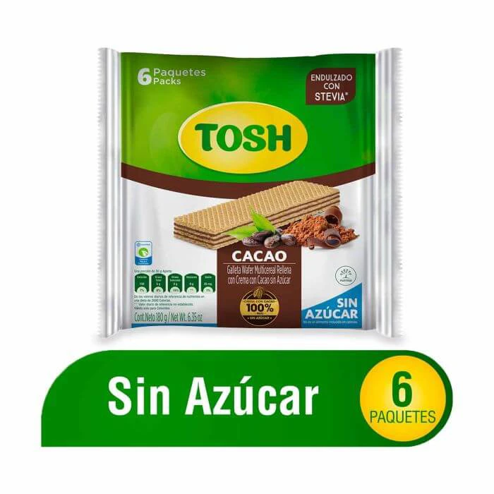 GALLETA TOSH CACO SIN/AZ X 180 GR