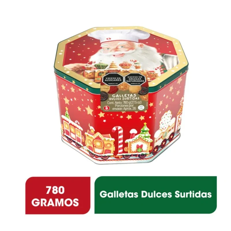 GALLETA NOEL NAVIDAD TAMBOR SURTIDA X 780 GR
